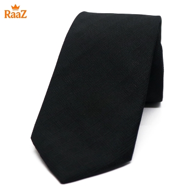 Picture of Black Embroidered Onyx Black Heritage Tie For Men
