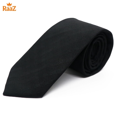 Picture of Black Embroidered Onyx Black Heritage Tie For Men