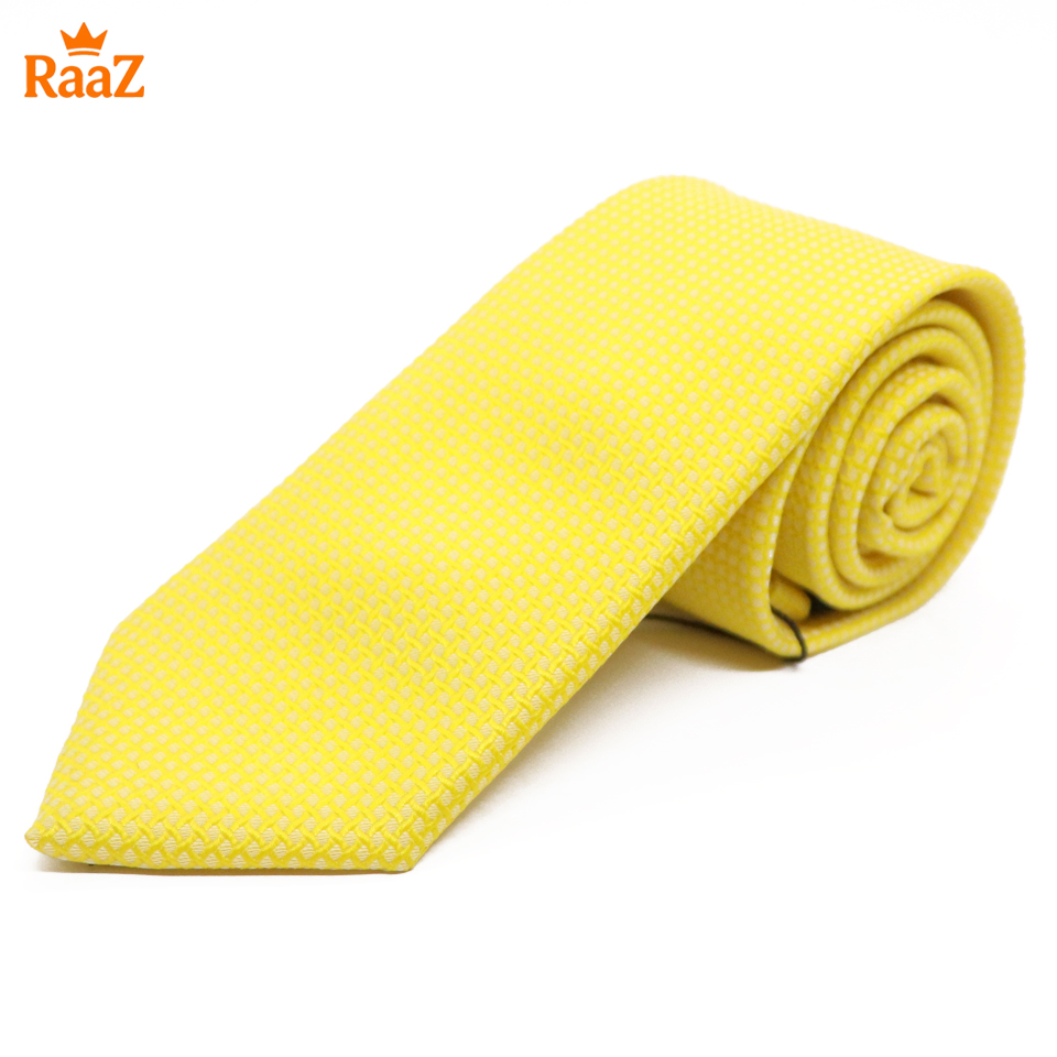 Picture of Yellow Premium Embroidered Nobility Classic Weave Tie For Men