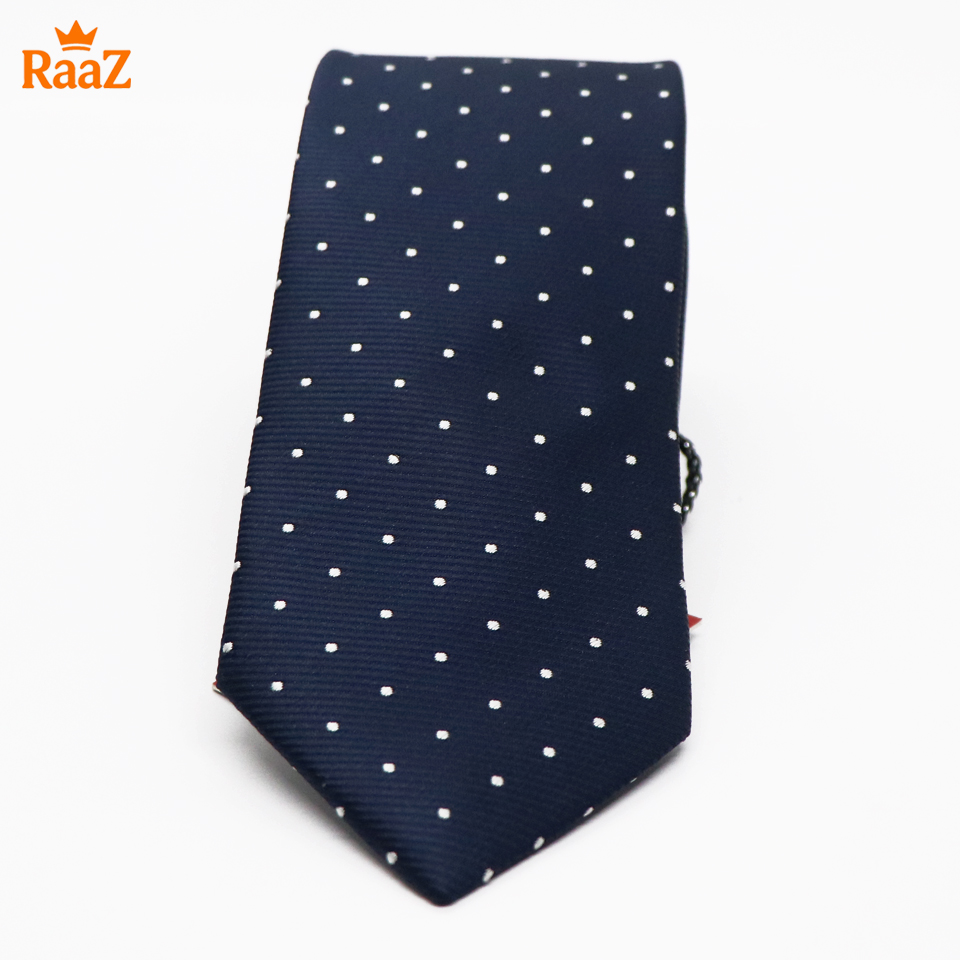 Picture of Navy Blue White Refined Detail Dot Perfection Satin Tie For Men