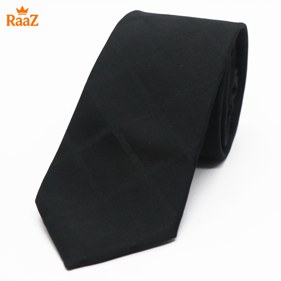 Picture of Black Midnight Check Stripe Elegance Tie For Men