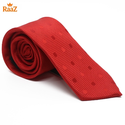 Picture of Red Refined Detail Dot Perfection Satin Tie For Men