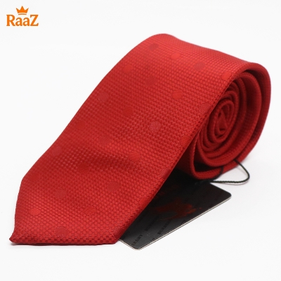 Picture of Red Refined Detail Dot Perfection Satin Tie For Men