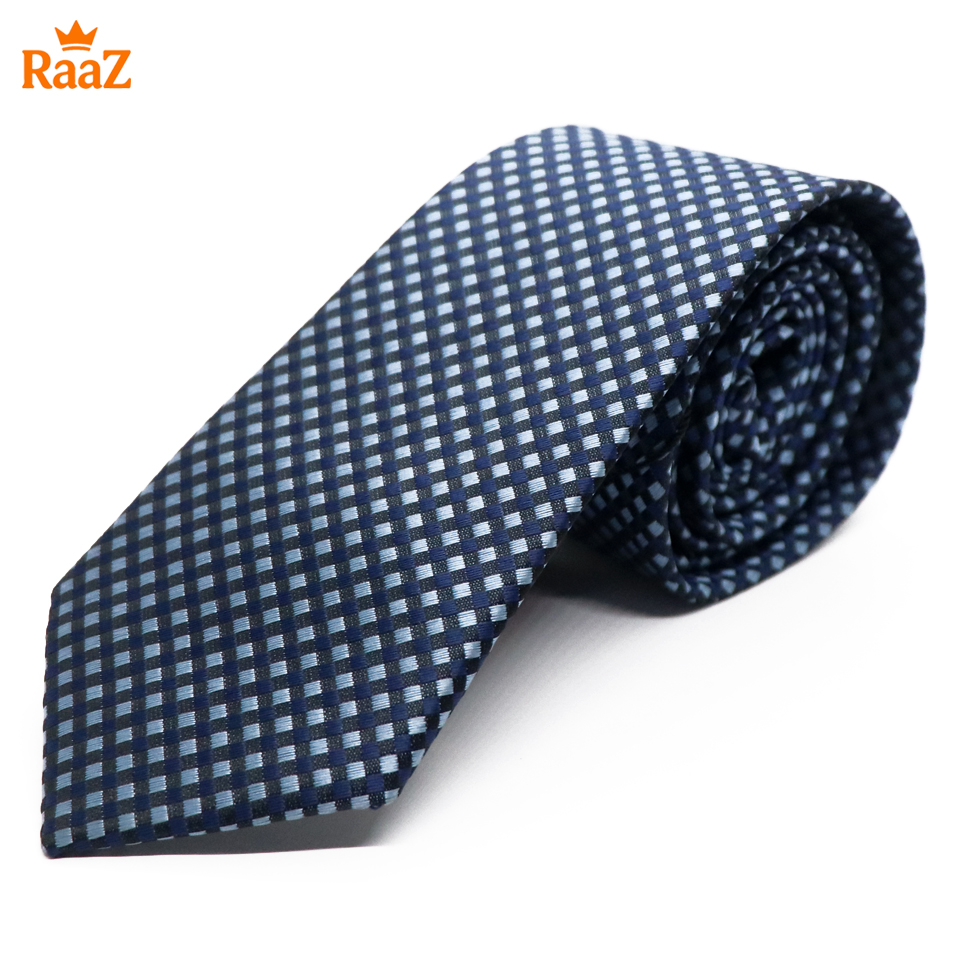 Picture of Blue Refined Detail Dot Square Perfection Satin Tie For Men