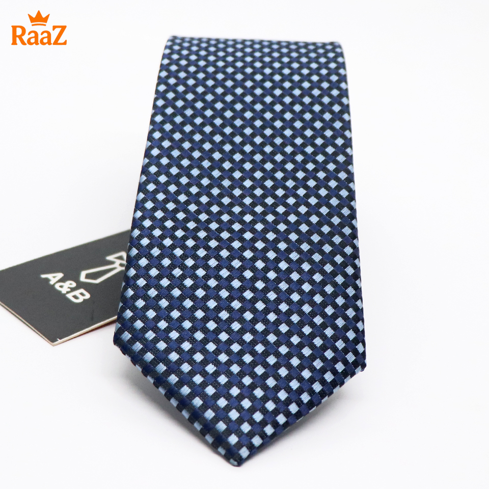 Picture of Blue Refined Detail Dot Square Perfection Satin Tie For Men