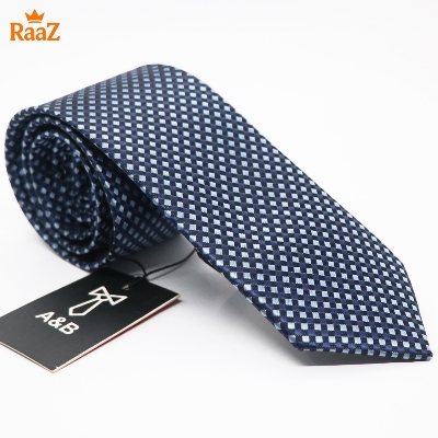 Picture of Blue Refined Detail Dot Square Perfection Satin Tie For Men