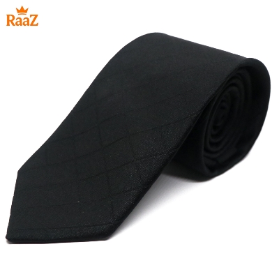 Picture of Black Classic Noir Check Pattern Tie For Men