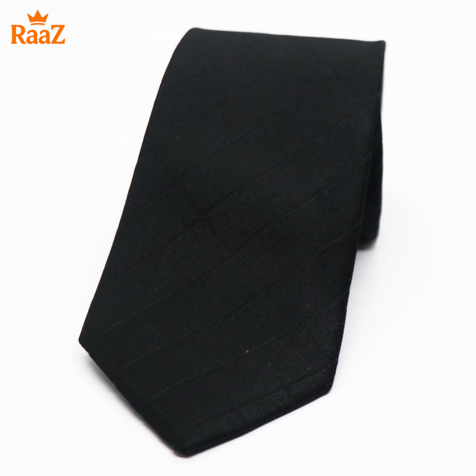 Picture of Black Classic Noir Check Pattern Tie For Men