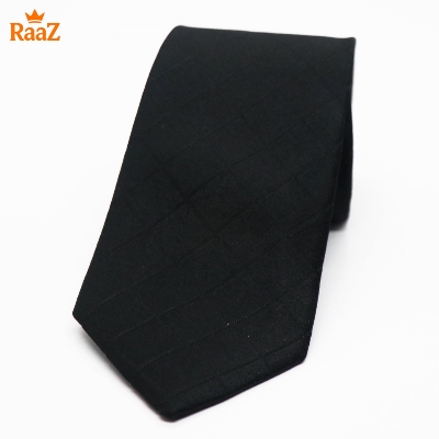 Picture of Black Classic Noir Check Pattern Tie For Men