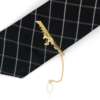 Picture of New Copper Material Anchor Ship Shaped Tie Clip Fashion Brand Men's Wedding Tie Pin