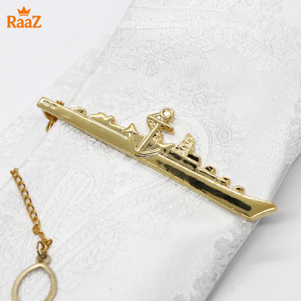 Picture of New Copper Material Anchor Ship Shaped Tie Clip Fashion Brand Men's Wedding Tie Pin