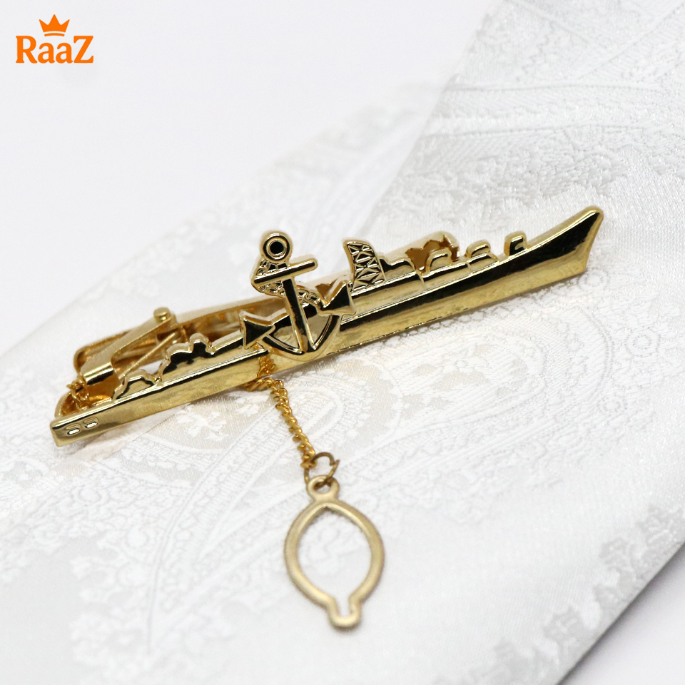 Picture of New Copper Material Anchor Ship Shaped Tie Clip Fashion Brand Men's Wedding Tie Pin