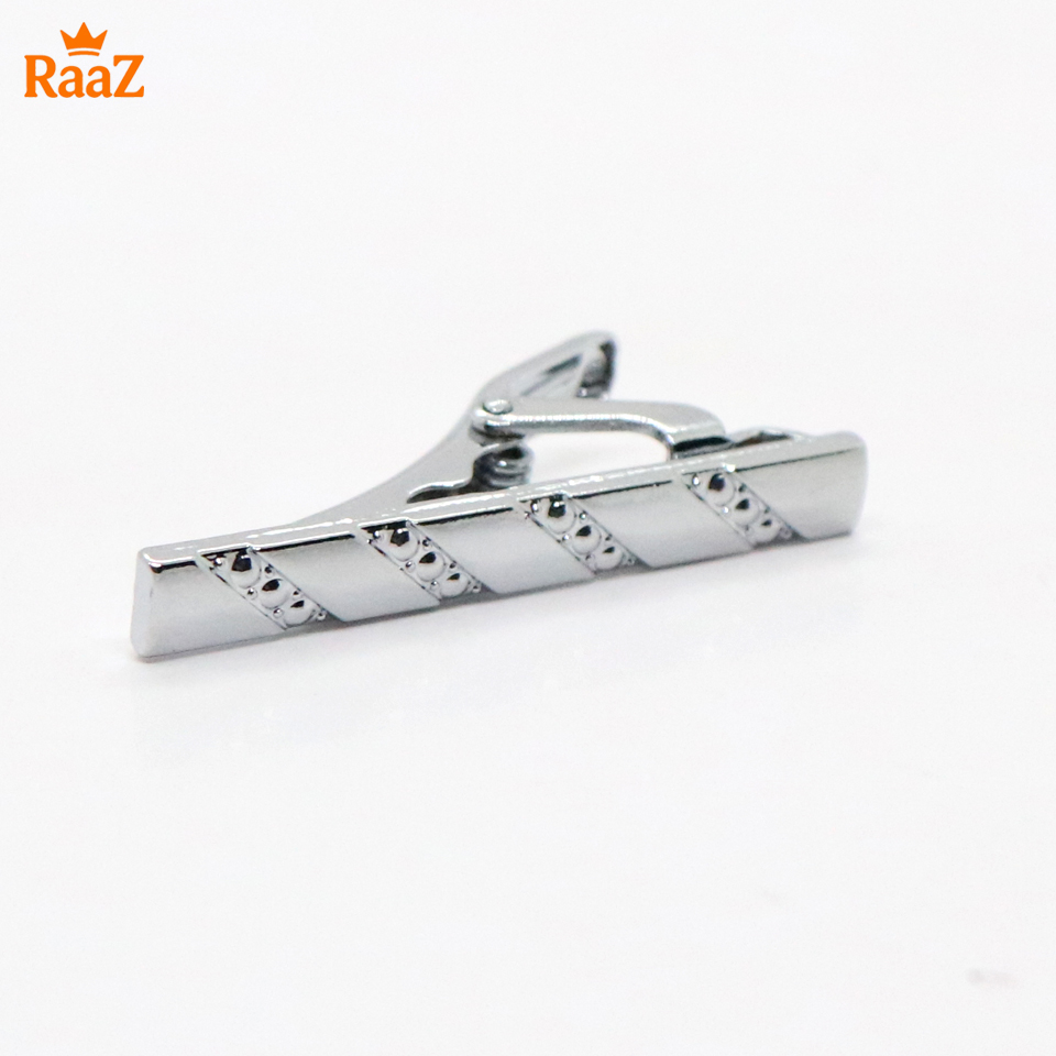 Picture of Silver Vintage Style Stainless Steel Tie Clip For Men