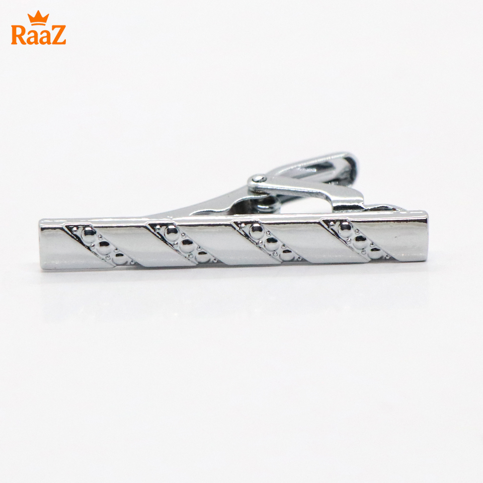 Picture of Silver Vintage Style Stainless Steel Tie Clip For Men
