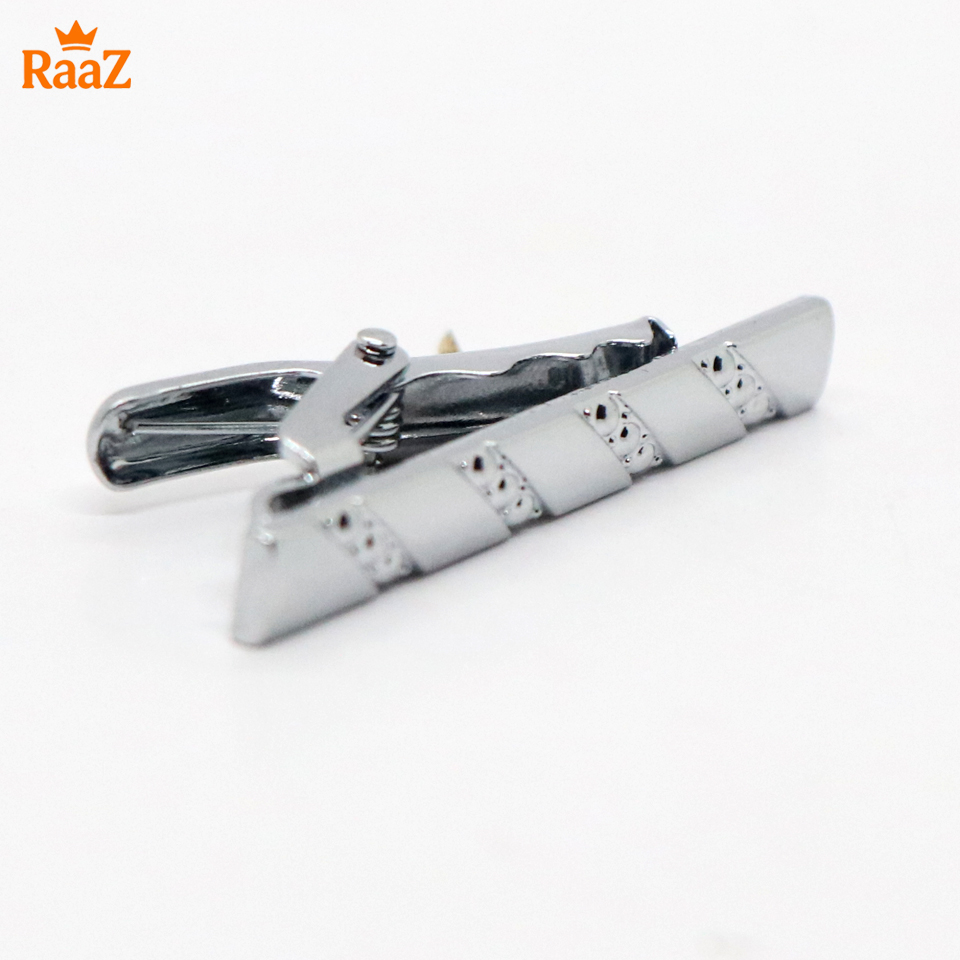 Picture of Silver Vintage Style Stainless Steel Tie Clip For Men