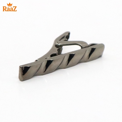 Picture of Black Vintage Style Stainless Steel Tie Clip For Men