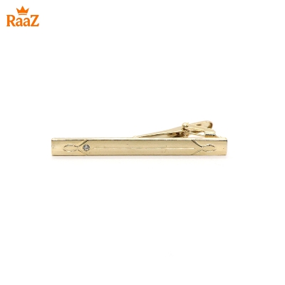 Picture of Golden Crystal Stone Inlay Tie Bar for Men