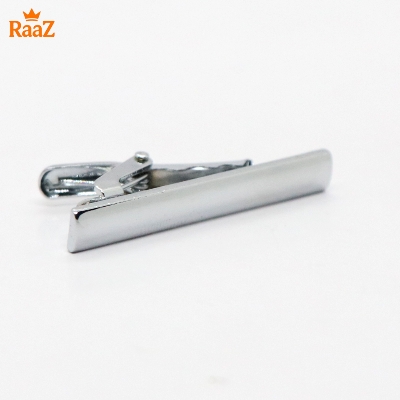Picture of Silver Solid Style Stainless Steel Tie Clip For Men