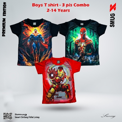 Picture of SMUG Kids Premium T-Shirt Soft and Comfortable Fabric- 3 pis Combo