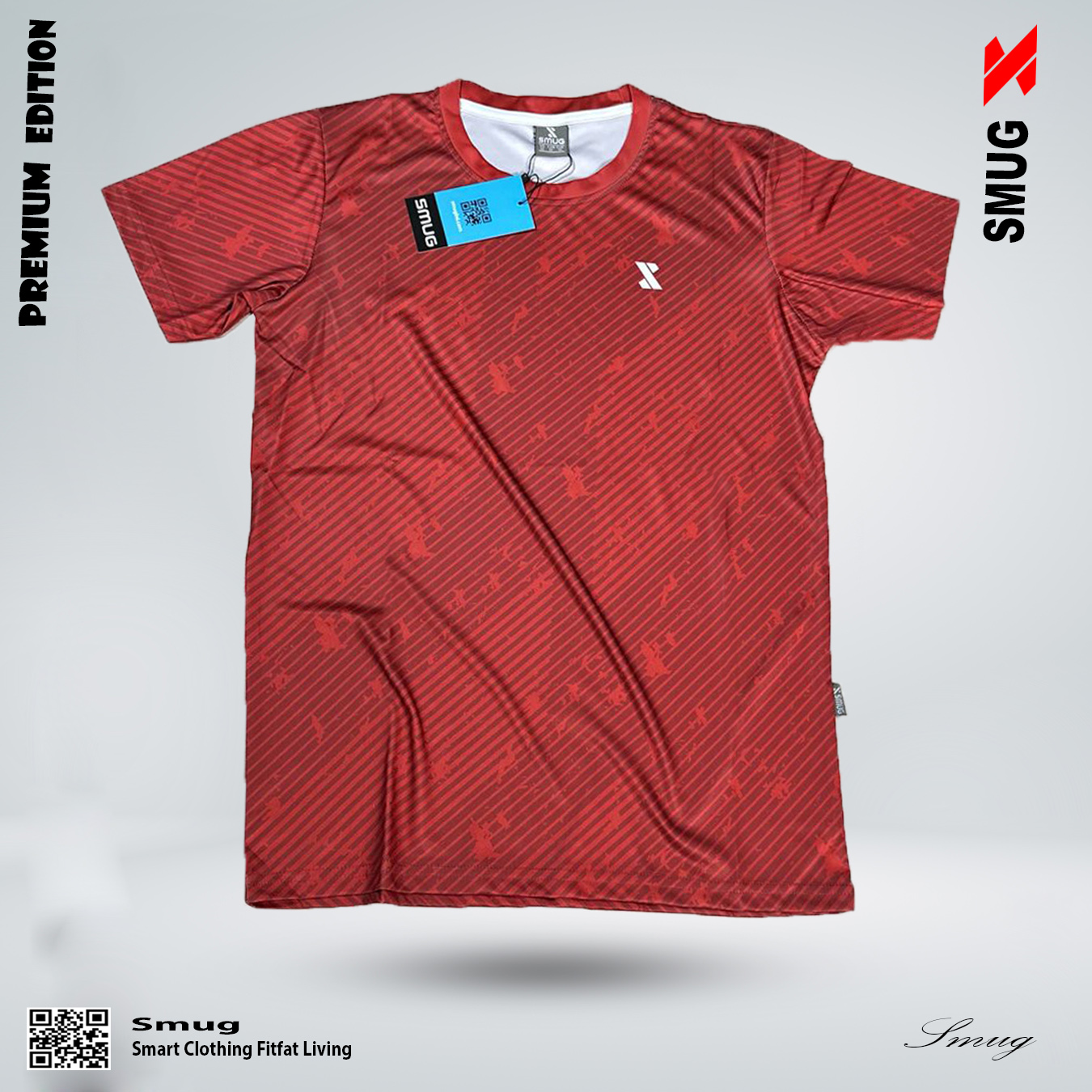 Picture of SMUG Premium Sport T-Shirt for Men - Fabric Is Soft and Comfortable-Red