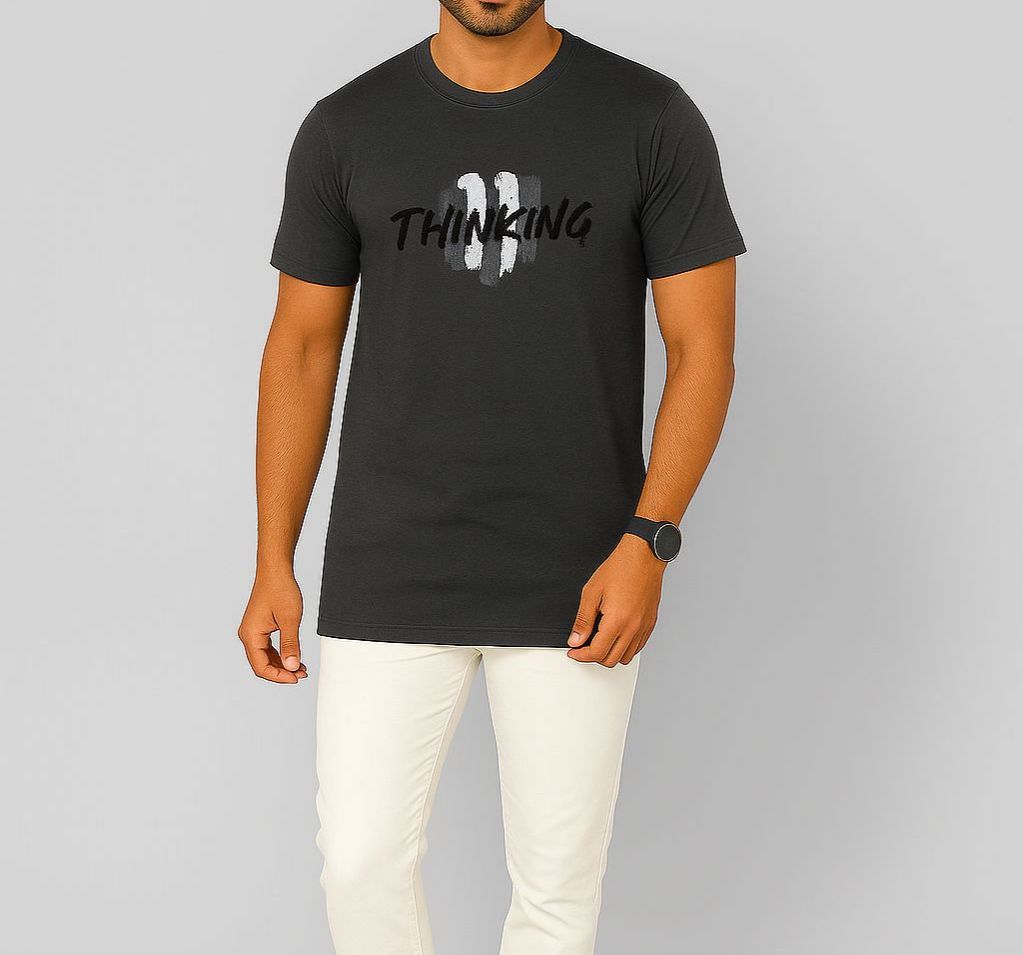 Picture of SMUG Mens Premium Cotton Design T-shirt -Charcoal