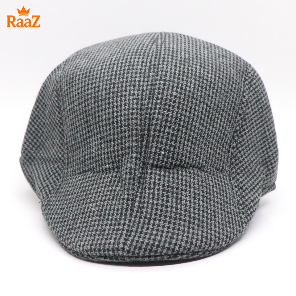 Picture of Black Small Design Luxury Wool Blend Ivy Hat For Men