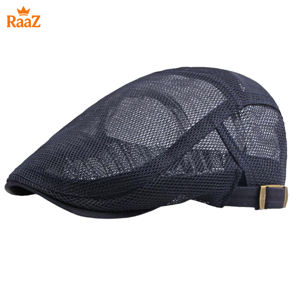 Picture of Navy Blue Lightweight Summer Mesh Flat Cap for Men – Breathable Outdoor Hat
