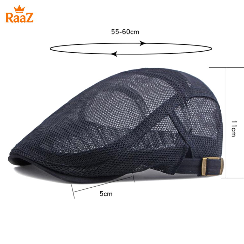 Picture of Navy Blue Lightweight Summer Mesh Flat Cap for Men – Breathable Outdoor Hat
