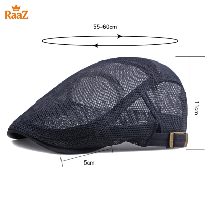 Picture of Navy Blue Lightweight Summer Mesh Flat Cap for Men – Breathable Outdoor Hat