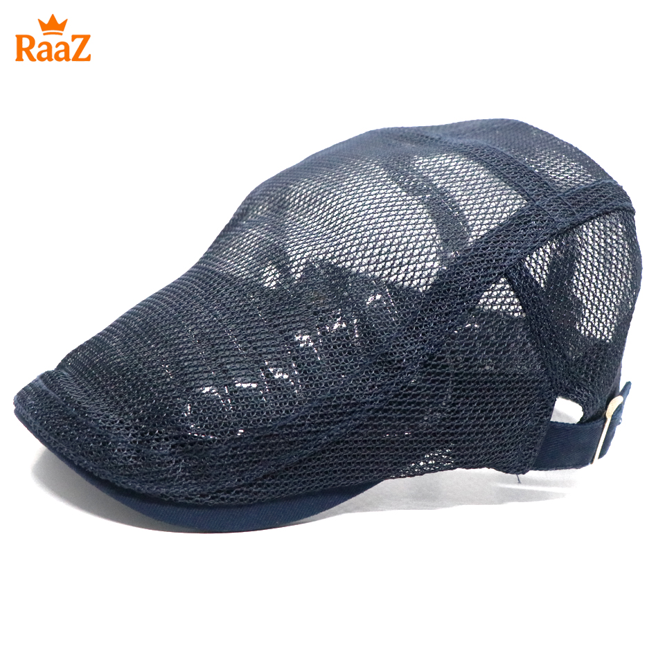 Picture of Navy Blue Lightweight Summer Mesh Flat Cap for Men – Breathable Outdoor Hat