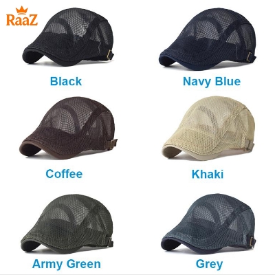 Picture of Brown Lightweight Summer Mesh Flat Cap for Men – Breathable Outdoor Hat