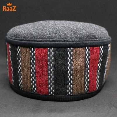 Picture of Ash High-Quality Woolen Pakol Cap Authentic Style Prayer Hat Tupi