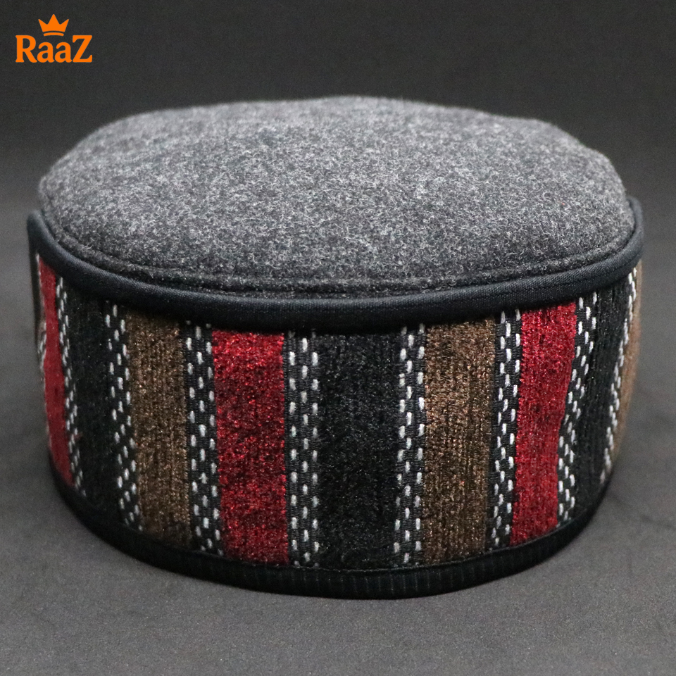 Picture of Ash High-Quality Woolen Pakol Cap Authentic Style Prayer Hat Tupi