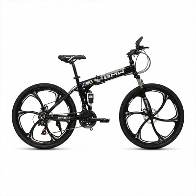 Picture of BMW (M6) Folding Bicycle | 26 Inch | Alloy Wheel | 06 Nives | Double Suspension | Shimano Gear & Brake | Double Disk Brake | Black Color