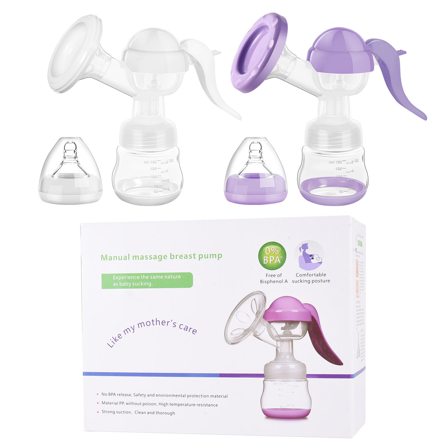 Picture of Manual Breast pump for mother care-Manual Breast Pump with 150ml Bottle