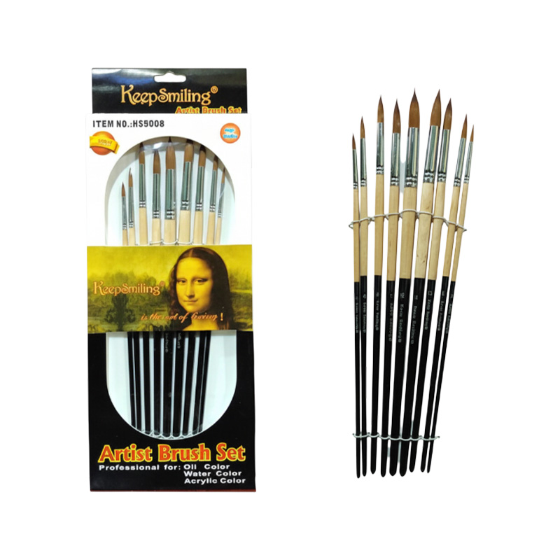 Picture of Keep Smiling Round Artist Brush Set Pack of 9