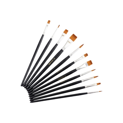 Picture of 12pcs Artist Paint Brush Set Watercolour Acrylic Nylon Hair Painting Supply