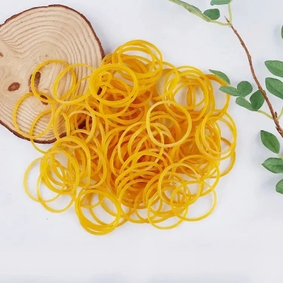 Picture of Rubber Bands Thick Medium Size Elastic Bands Stationary for Office Supplies Travel Home Items Fixing and Organizing, Yellow High Elasticity