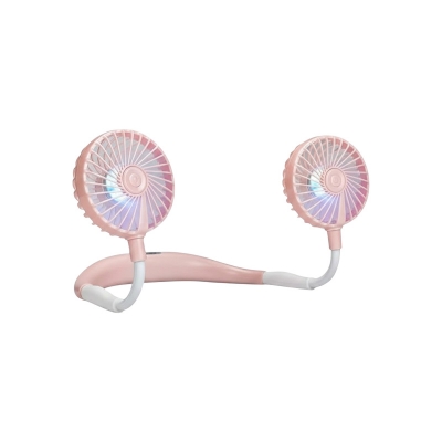 Picture of Portable Cooling Neck Fan, Rechargeable USB Personal Neck Fan with Colorful LED lights, 360° Rotation, Wearable Neck Fan Air Conditioner for Office Travel Sport, 3 Adjustable Speeds
