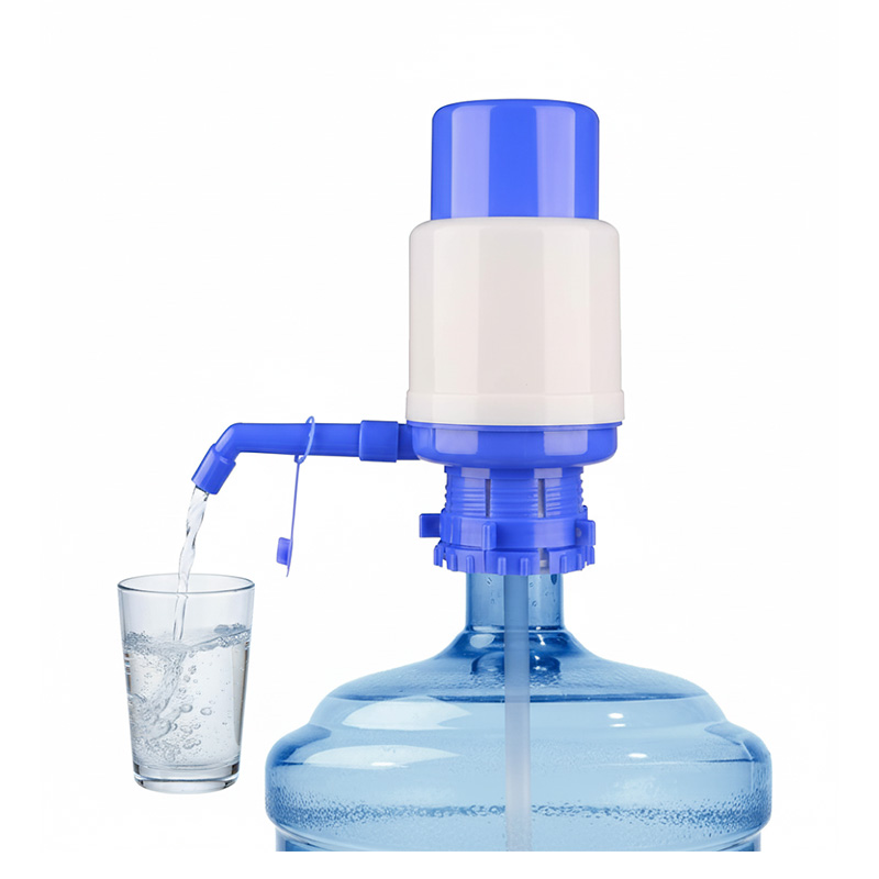 Picture of Water Bottles Pump Manual Water Pump for 5 Gallon Bottle Portable Blue Manual Drinking Water Dispenser with an Extra Short Tube and Cap Blue Fits Most 2-6 Gallon Water Coolers