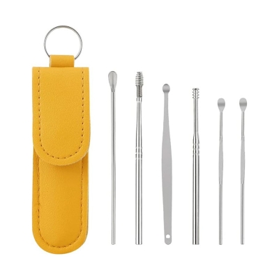 Picture of Earwax Removal Ear Cleaning Kit 6pcs Ear Wax Cleaner Tool Set Portable Ear Spoon Set Ear Wax Removal Kit with Storage Bag Ear Pick