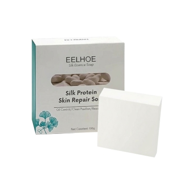 Picture of Silk Protein Essence Soap for Skin Repair,Super Long Brushed Oil Control Cleansing, Soap Net Acne Moisturizing Repair, for All Skin Types
