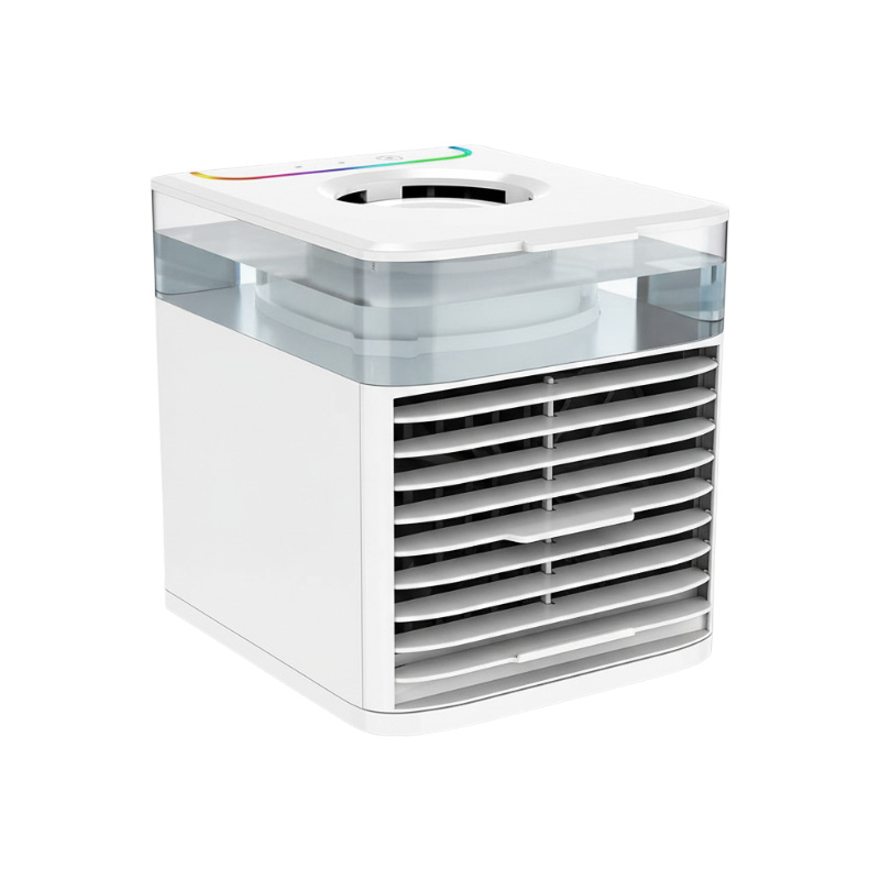 Picture of USB Interface Portable Mini Air Cooler 4X Cooling Fan Bedroom Use Personal Desktop Night Light Evaporative Air Cooler Fan Mini Air Conditioner