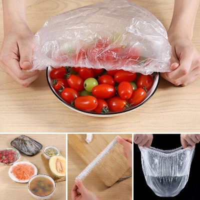 Picture of Disposable Food Cover Plastic Wrap Elastic Food-100 Pcs