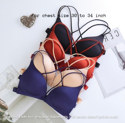Picture of Imported Front Closure Women Bras Padded Wire Free Strappy Super Push Up Bralette Women Intimes Backless Underwear -