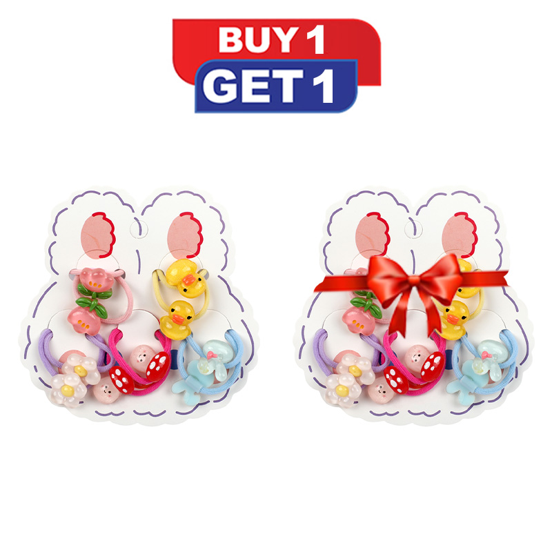Picture of 10 Pcs Elastic Cartoon Rubber Band For Girls (Buy 1 Get 1 Free)