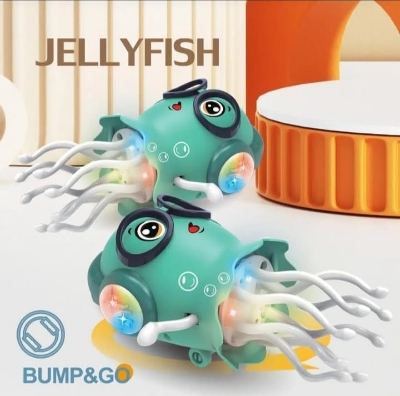 Picture of Dancing Musical Jellyfish Toy with 360° Rotating Tentacles | Electric Walking Baby Toy with Swinging Arms & Glasses