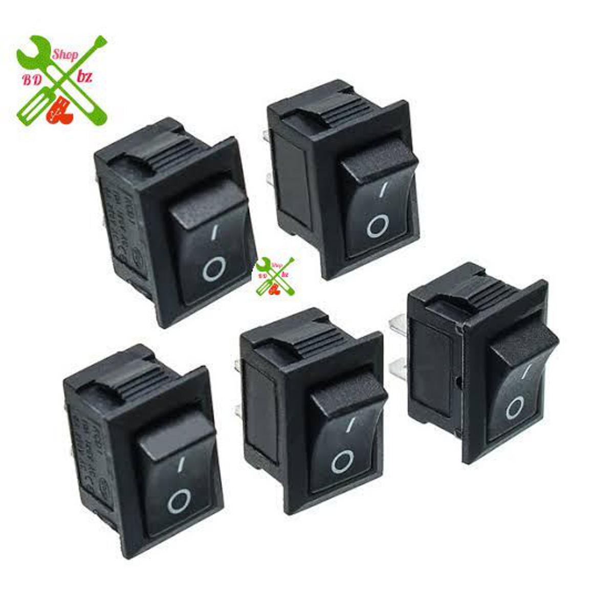 Picture of Black Mini 3 Pin On Off Switch 6A-10A 250V XL601- 3 Pin Snap-in On/Off Rocker Switch 22 x 15 mm
