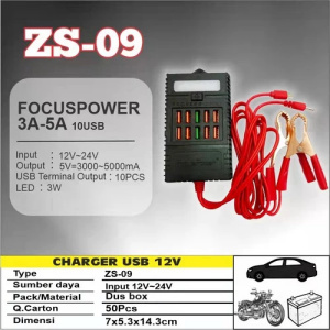 Picture of Multi Fictional DC Mobile Charger 10 USB Port charger - Ash led