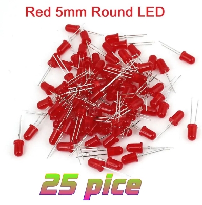 Picture of Red colour 5mm Round led 25 pice